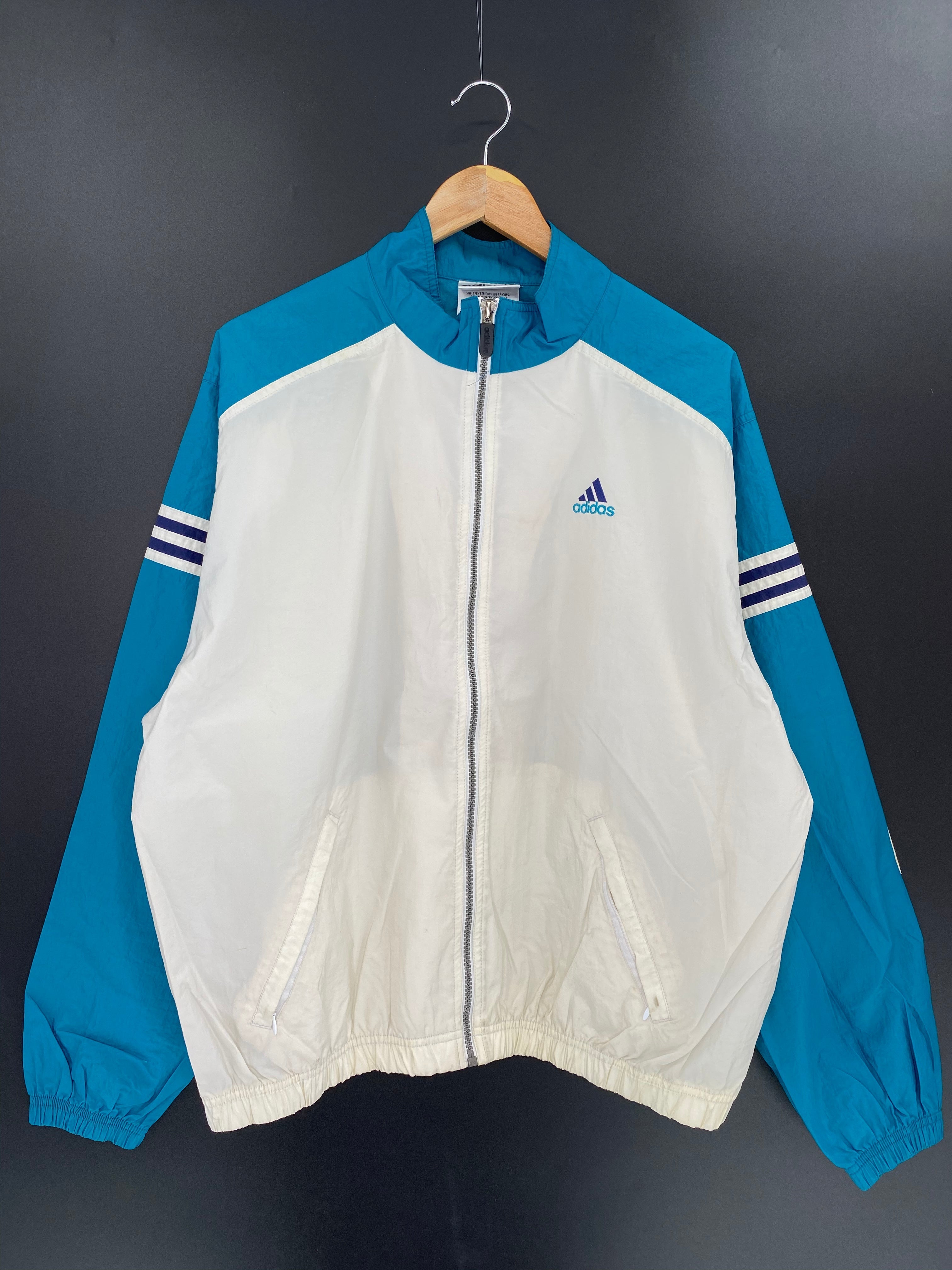 90’s ADIDAS Size XL Vintage Zip-up Nylon Jacket / F668N