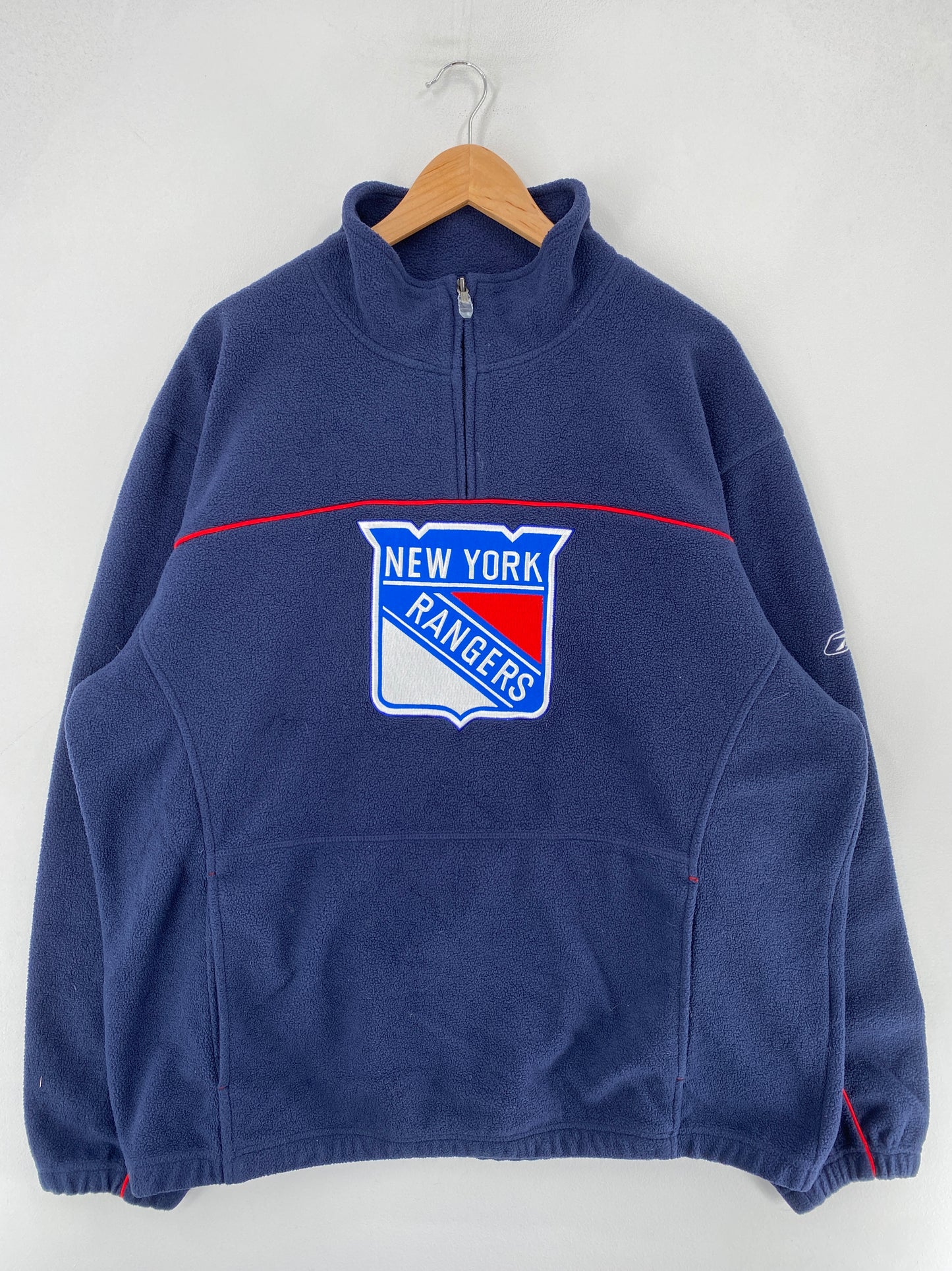Vintage NEW YORK RANGERS Size XL NHL Half-zip Fleece / F3861S