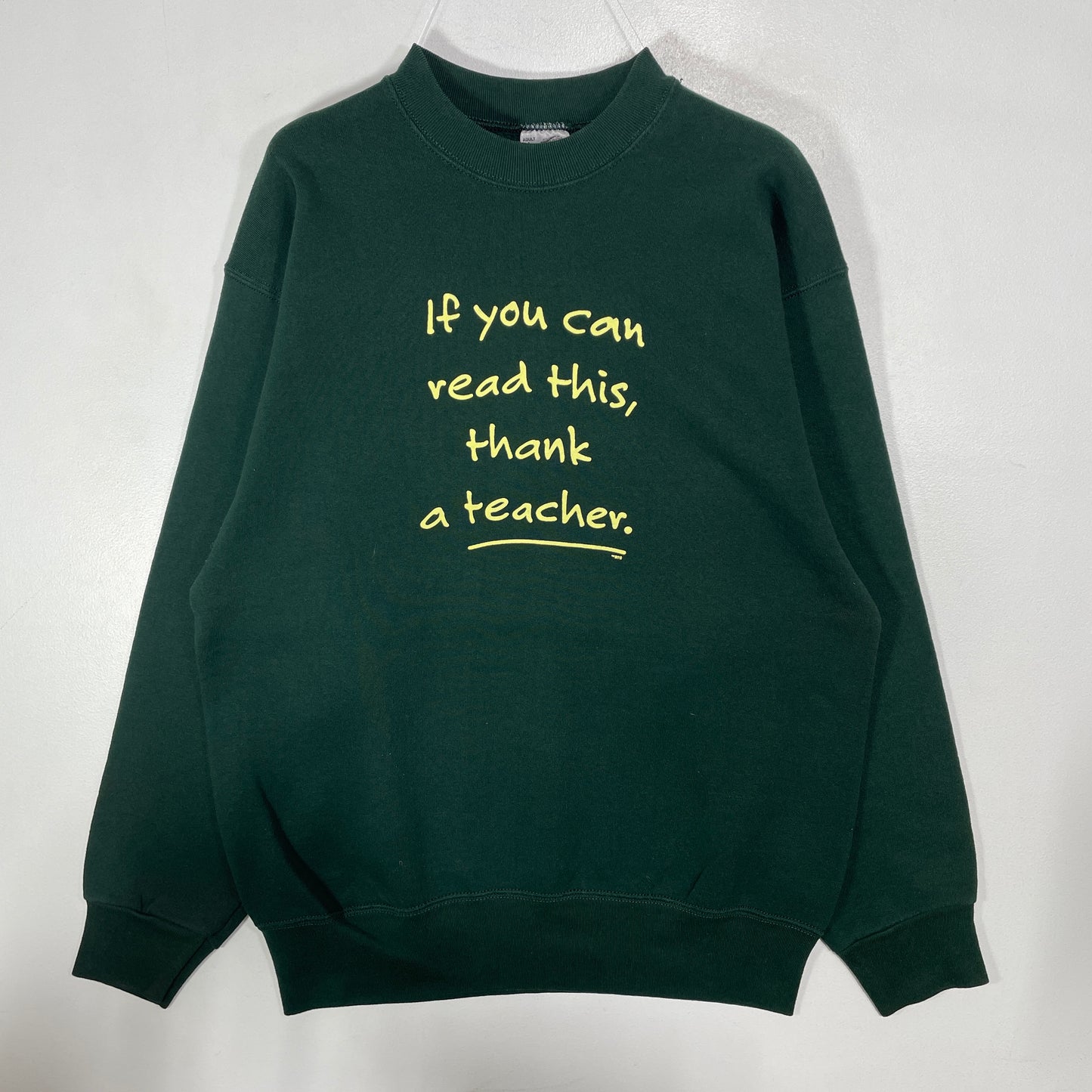 (L) 90's THANK A TEACHER Vintage Sweatshirt / A1516S