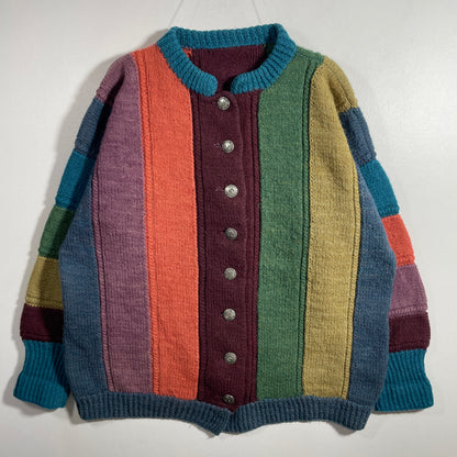 (Approx.Ladies.M) Vintage Multicolor Striped Wool Knit Sweater / A1260K