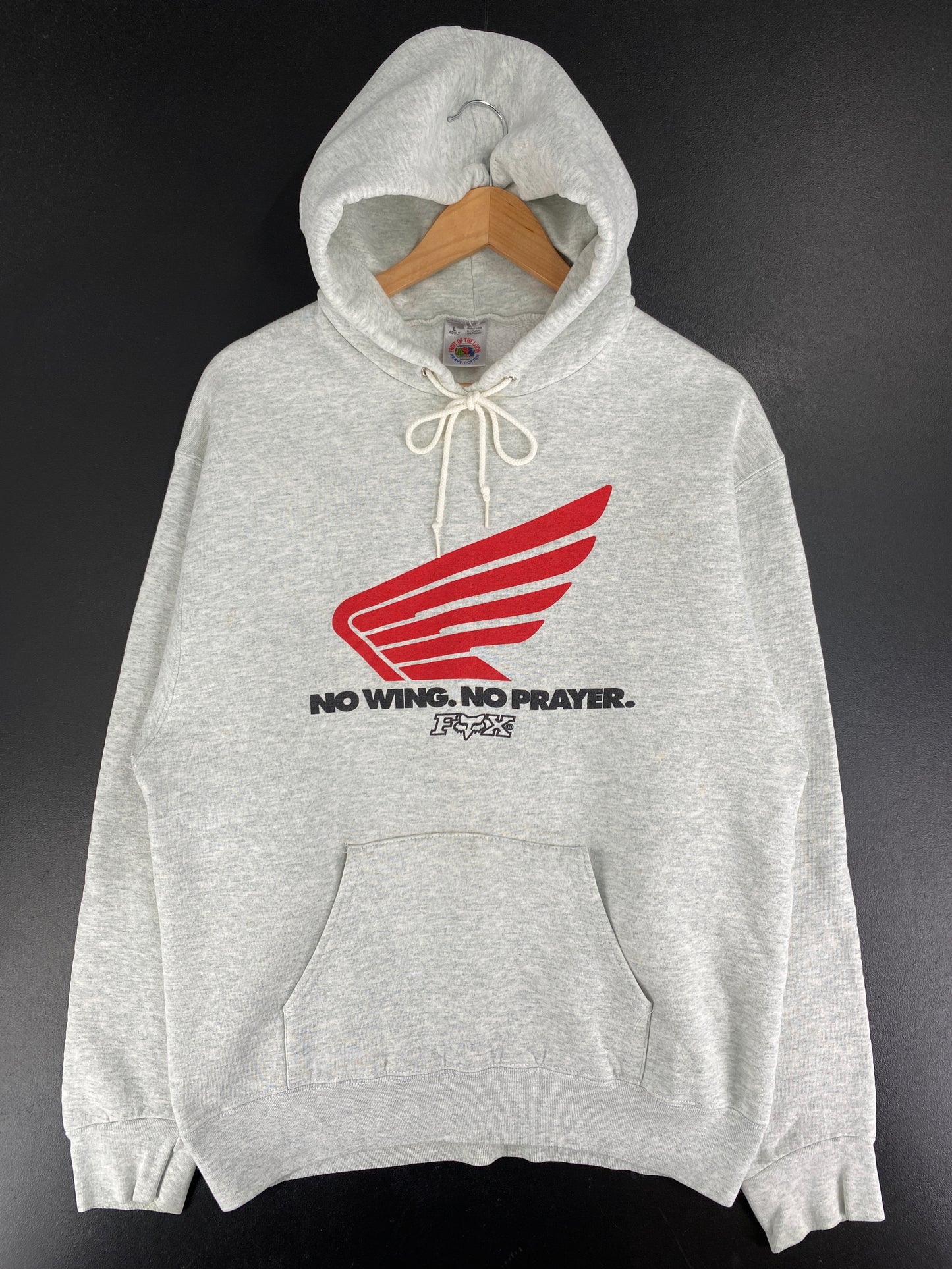 90's FOX Racing Made in USA Size L Vintage Hoodie Sweat-Shirt / F4072S