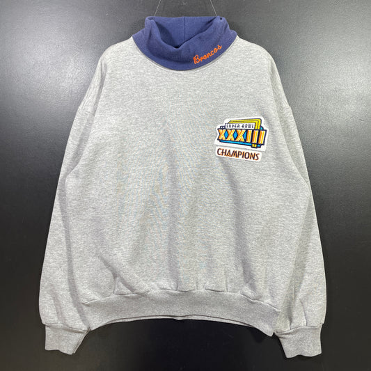 (L) 90's SUPER BOWL DENVER BRONCOS Vintage NFL Sweatshirt / A0994S