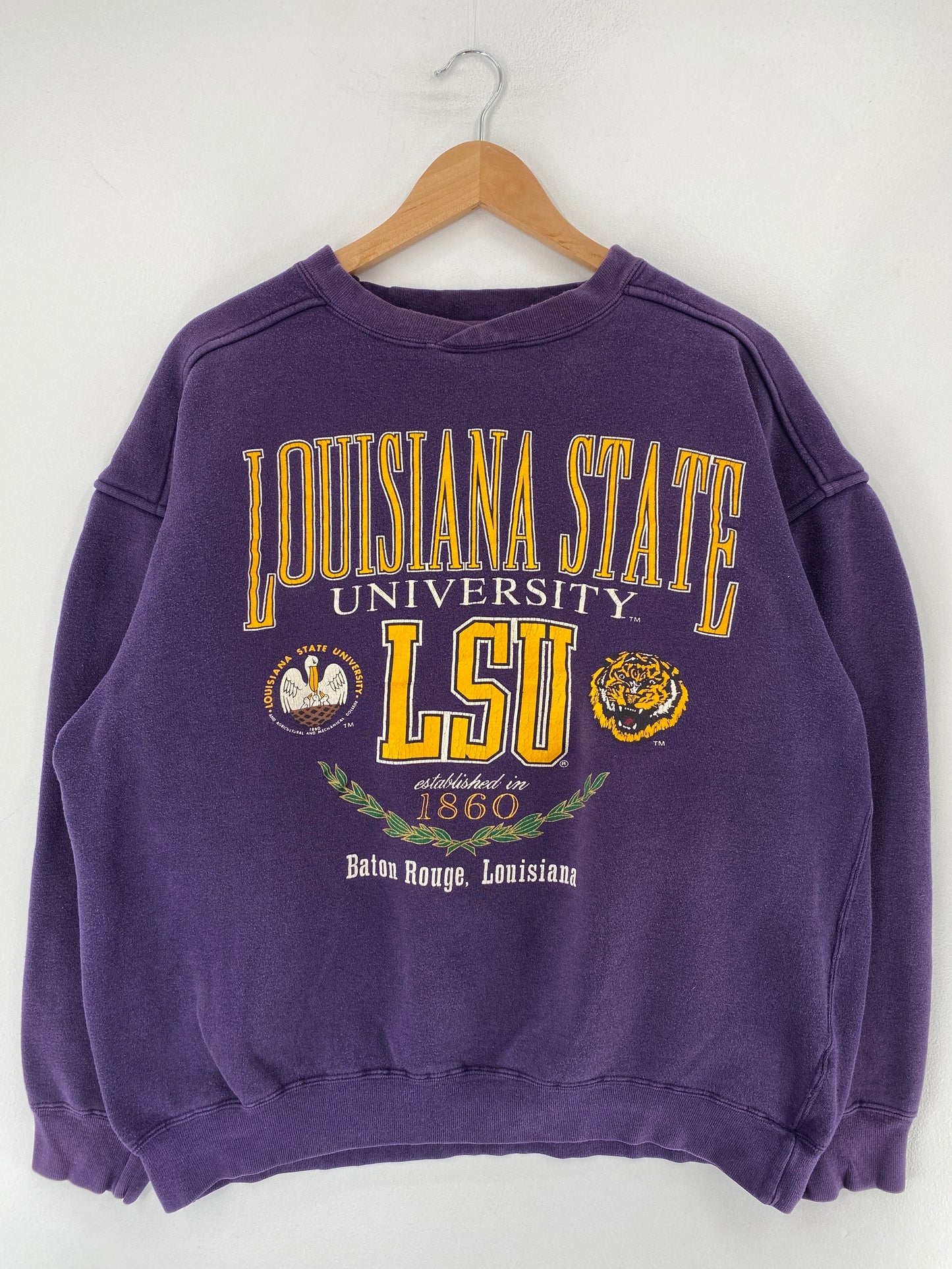 Vintage LOUISIANA TIGERS Size No Tag Approx. XL NFL College Sweat-Shirt / F1165S