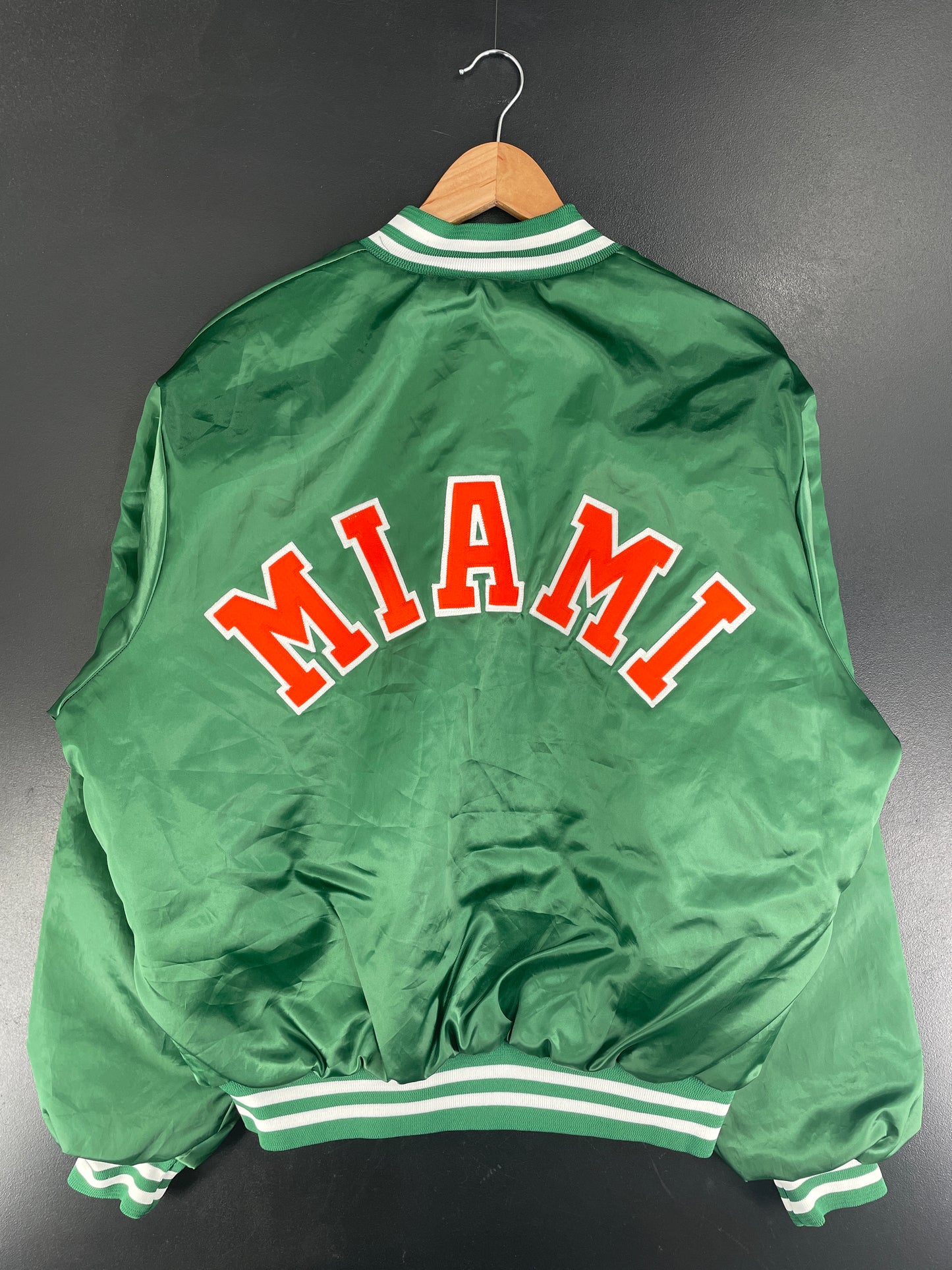 90's MIAMI HURRICANES Made in USA Size XL Vintage College Nylon Jacket / F5368N