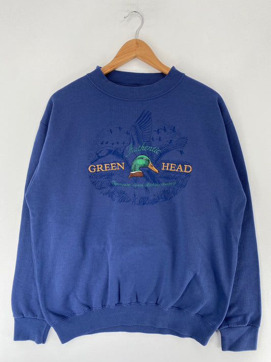 Vintage GREEN HEAD Size L Animal Sweat-Shirt / G633S