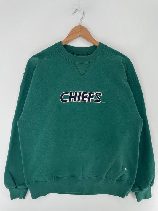 90's RUSSELL x KANSAS CITY CHIEFS Made in USA Size L Vintage NFL Sweat-Shirt / F5414S