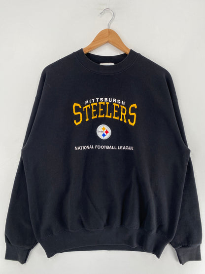 90's PITTSBURGH STEELERS Made in USA Size L Vintage NFL Sweat-Shirt / F4515S