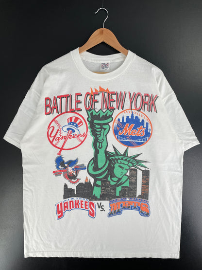 1998 BATTLE OF NEW YORK Size XL Vintage MLB T-Shirt / F7881T