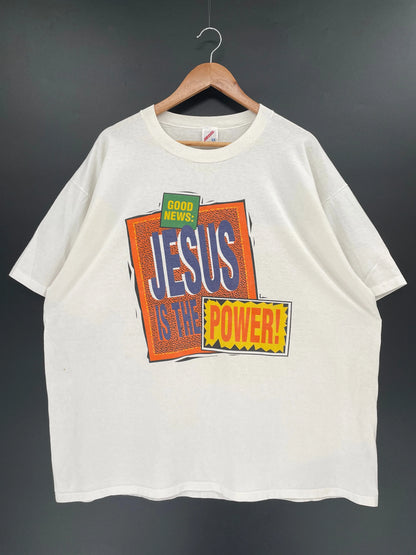 90’s JESUS IS THE POWER Made in USA Size XXXL Vintage T-Shirt / F1169T