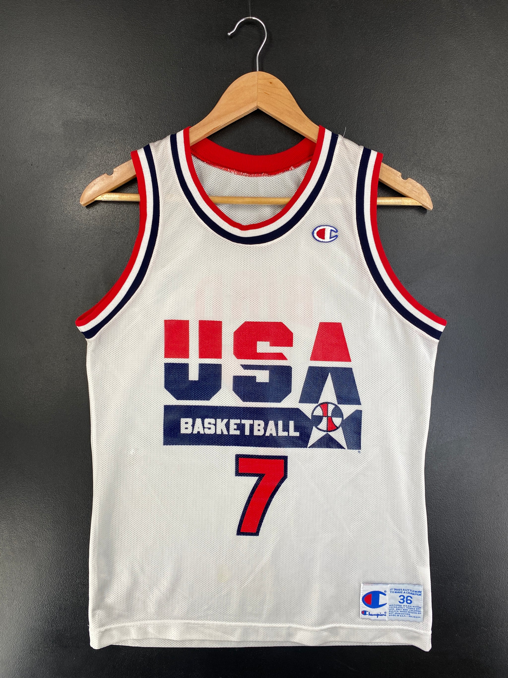 90 s CHAMPION x USA BASKETBALL Made in USA Size S 36 Vintage NBA Jersey G2094J