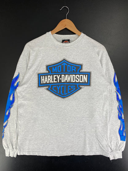 90’s HARLEY DAVIDSON Made in USA Size L Vintage Long Sleeve T-shirt / F8879T