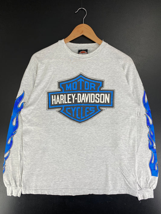 90’s HARLEY DAVIDSON Made in USA Size L Vintage Long Sleeve T-shirt / F8879T