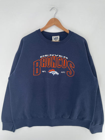 90's DENVER BRONCOS Made in USA Size L Vintage NFL Sweat-Shirt / F7857S