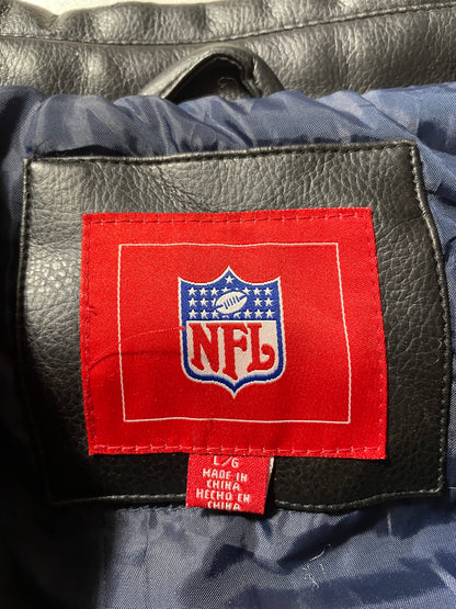 Vintage CHICAGO BEARS Size L NFL Faux Leather Jacket / F5581J