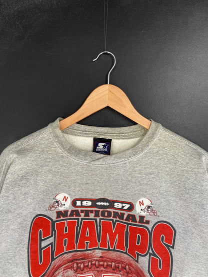 1997 STARTER x NEBRASKA HUSTLERS Made in USA Size L Vintage NFL Sweat-Shirt / F3461S