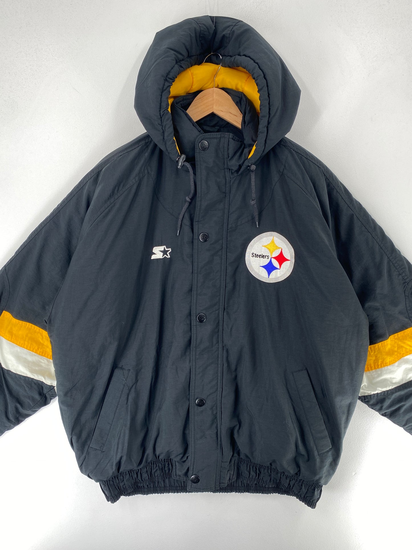 .90’s STARTER x PITTSBURGH STEELERS Size L NFL Padded Nylon Jacket / F3168N