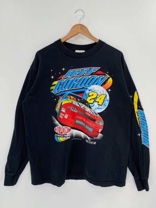 1999 NASCAR JEFF GORDON Made in USA Size XL Vintage Long Sleeve Racing T-Shirt / E6862T