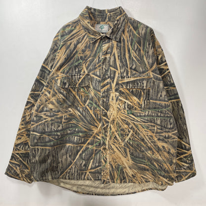 (Approx.XXL) Vintage MOSSY OAK Camo Button-Down Shirt / A1391B