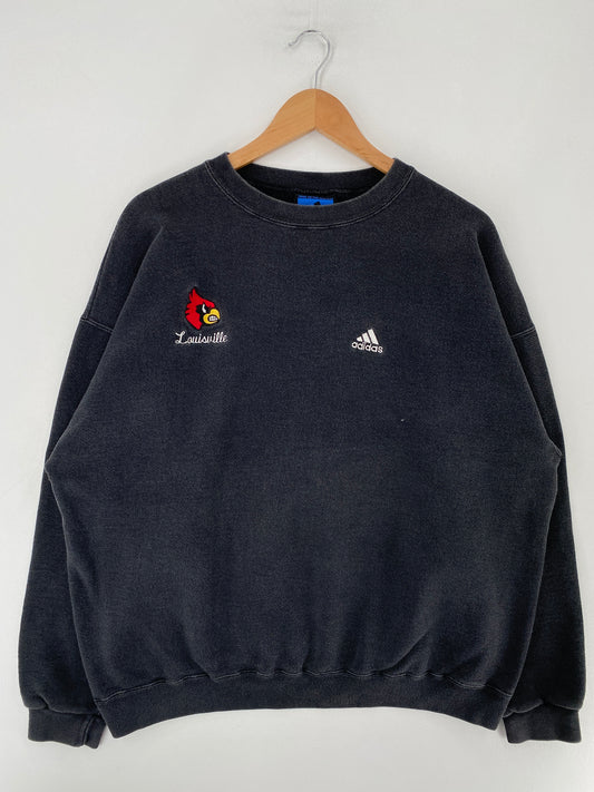 90's ADIDAS x LOUISVILLE CARDINALS Made in USA Size XL Vintage College Sweat-Shirt / F8774S