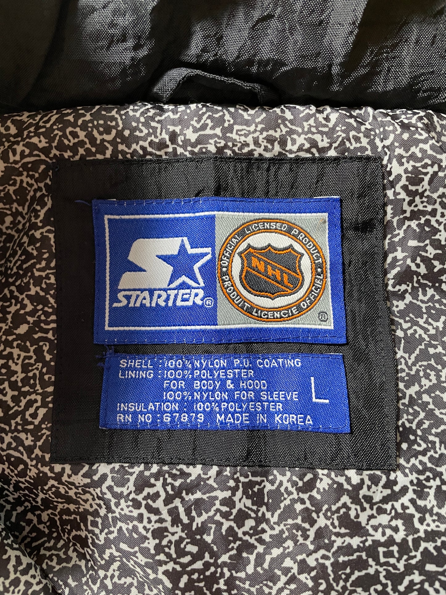 90's STARTER x BOSTON BRUINS Size L Vintage NHL Padded Nylon Jacket / F3332N