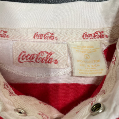 (L) 80's COCA COLA Vintage Rugby Shirt / A1542R