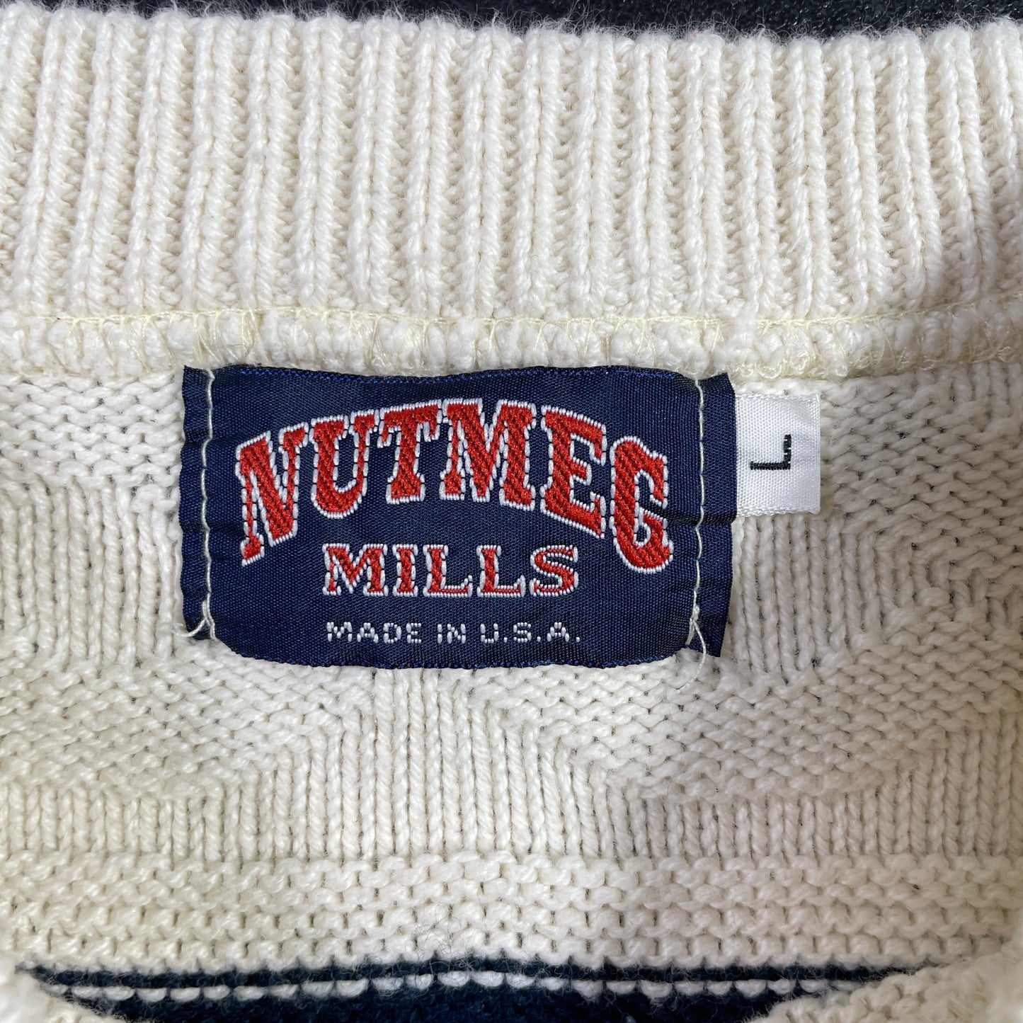 (L) 90’s MICHIGAN Vintage College Cotton Knit sweater / A1051S