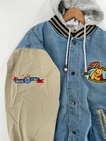 Vintage DISNEY WINNIE THE POOH Size Approx. L Denim Jacket / F5924J