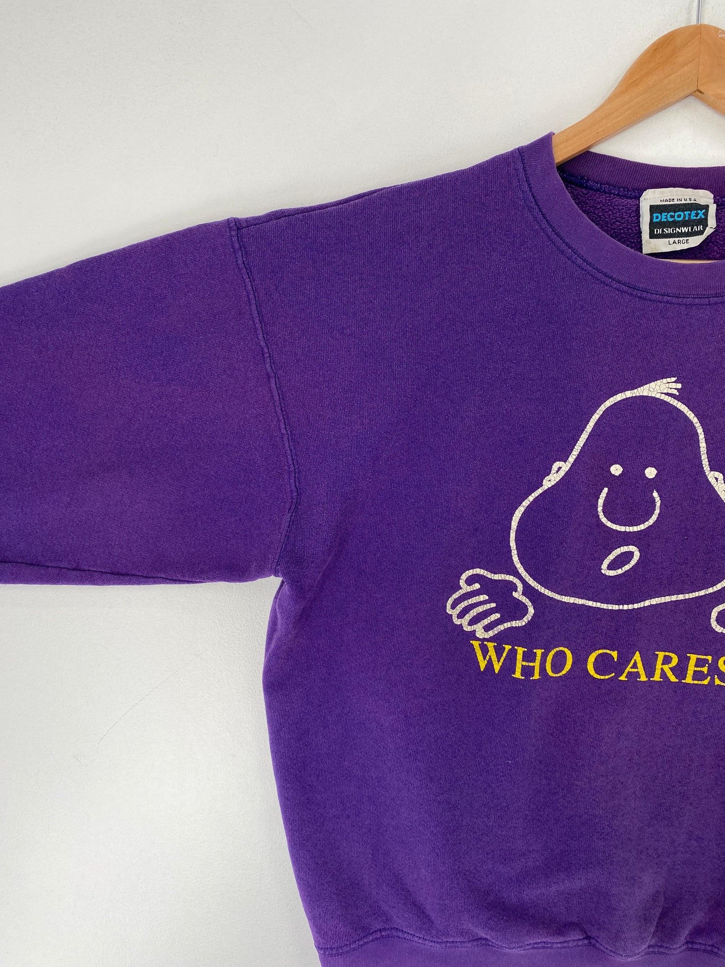 90's "WHO CARES?" Made in USA Size L Vintage Sweat-shirt / F9140S