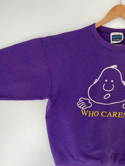 90's "WHO CARES?" Made in USA Size L Vintage Sweat-shirt / F9140S