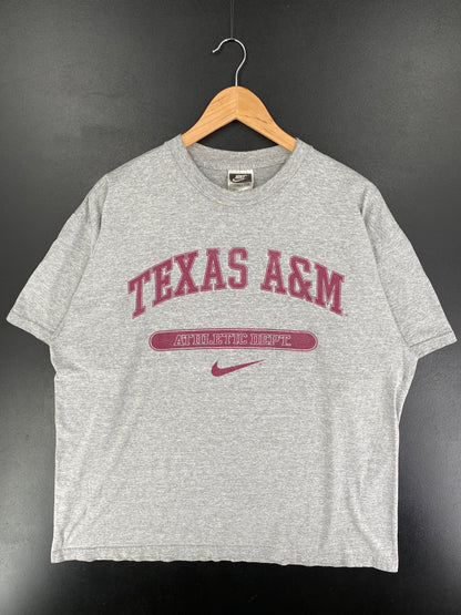 90's NIKE TEXAS A&M Made in USA Size L Vintage T-Shirt / G3357T