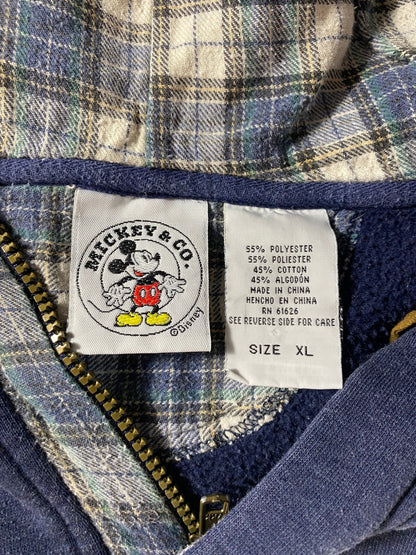 90’s MICKEY MOUSE AUTHENTIC Size XL DISNEY Half-Zip Hoodie Sweat / F1092S