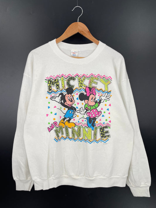 80’s DISNEY MICKEY MINNIE Made in USA Size XL Vintage Sweat-shirt / F3558S
