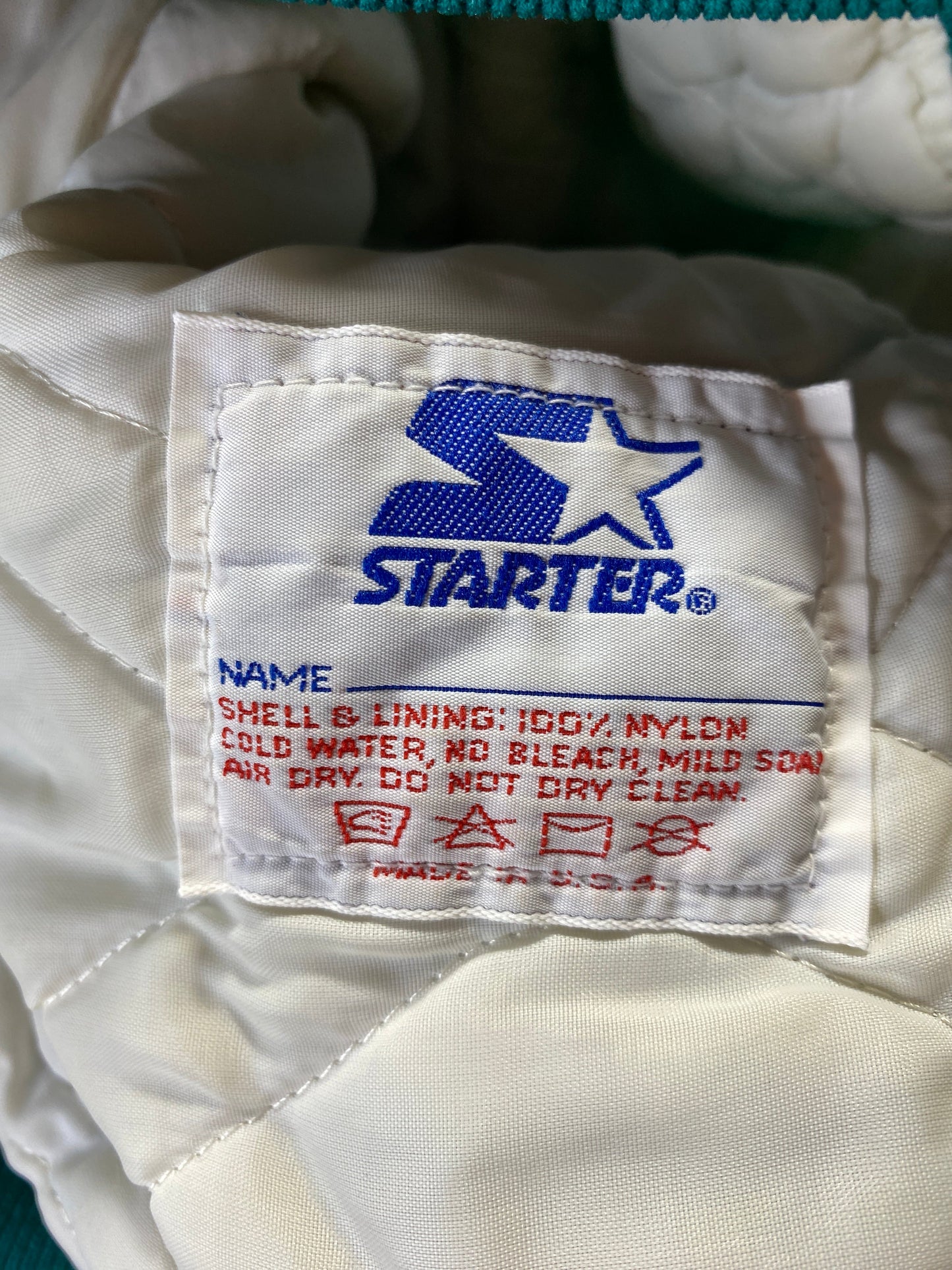 90's STARTER x MIAMI DOLPHINS Made in USA Size L Vintage NFL Nylon Jacket / F6228N