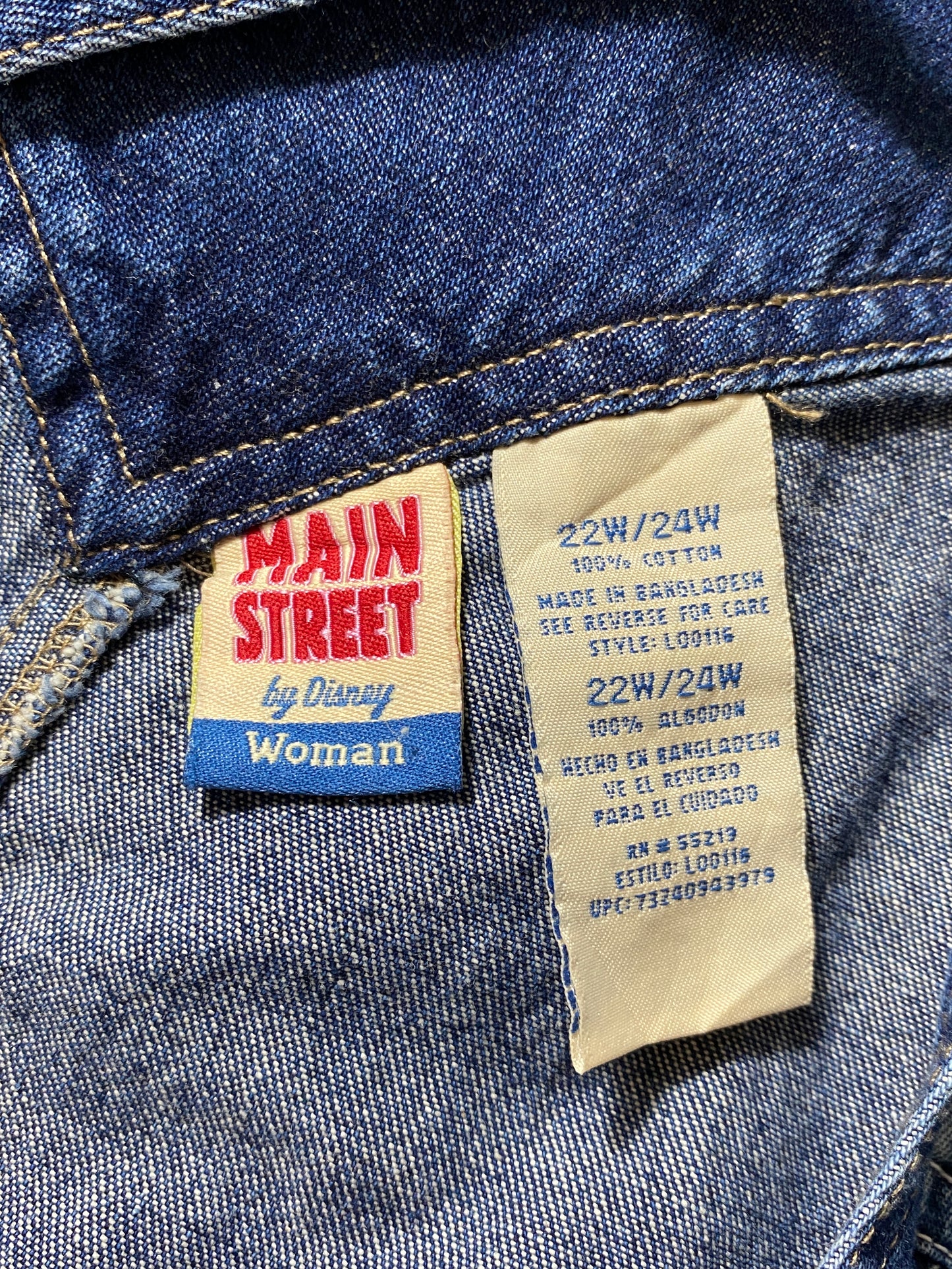Vintage DISNEY MICKEY Size 22W/24W Denim Overall / G2393P