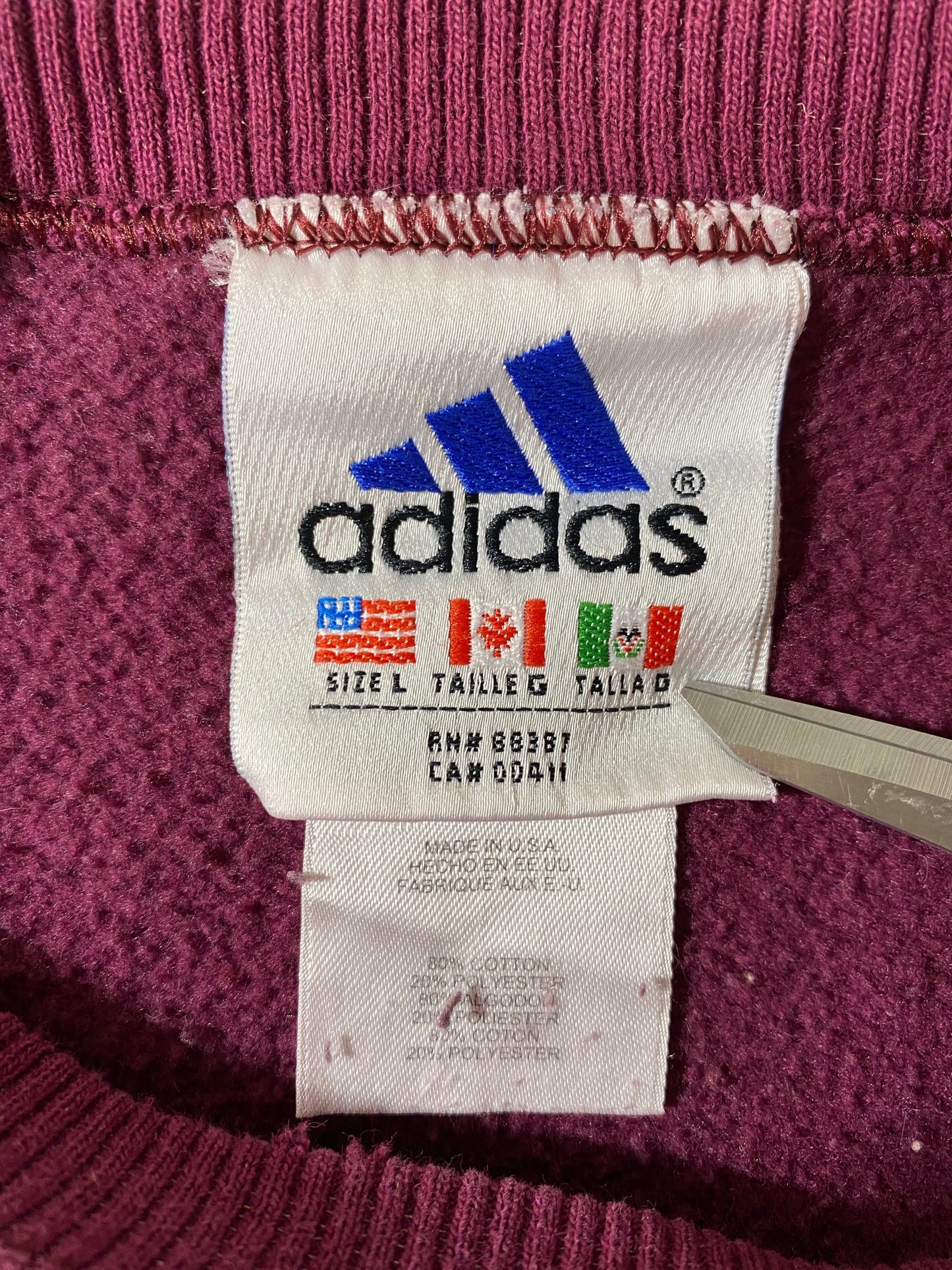 90’s ADIDAS Made in USA Size L Vintage Sweat-shirt / F8537S