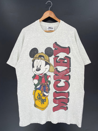 90’s DISNEY MICKEY Size No tag (Approx.XL) Vintage T-Shirt / F2153T