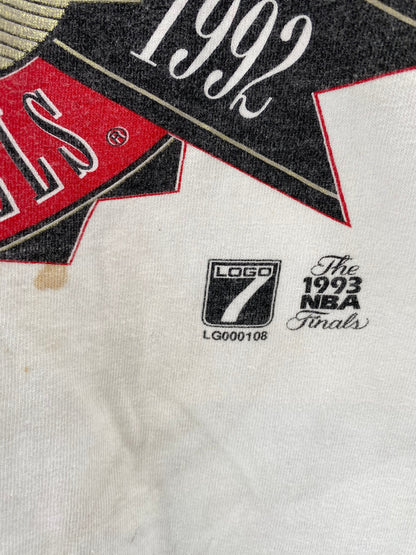 1993 CHICAGO BULLS 3-PEAT Made in USA Size XL Vintage T-shirt / G894T