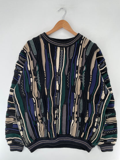 Vintage 3D COOGI-STYLE Size XL Cotton Knit Sweater / F2876K