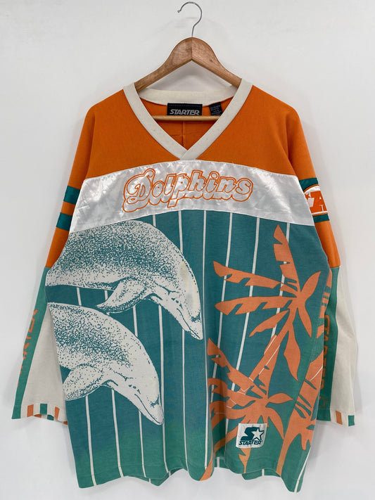 90’s MIAMI DOLPHINS Size XL NFL Long sleeve Shirt / F4920T
