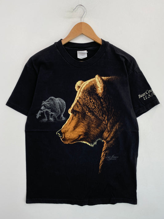 90's BEAR Made in USA Size M Vintage Animal T-Shirt / G6317T