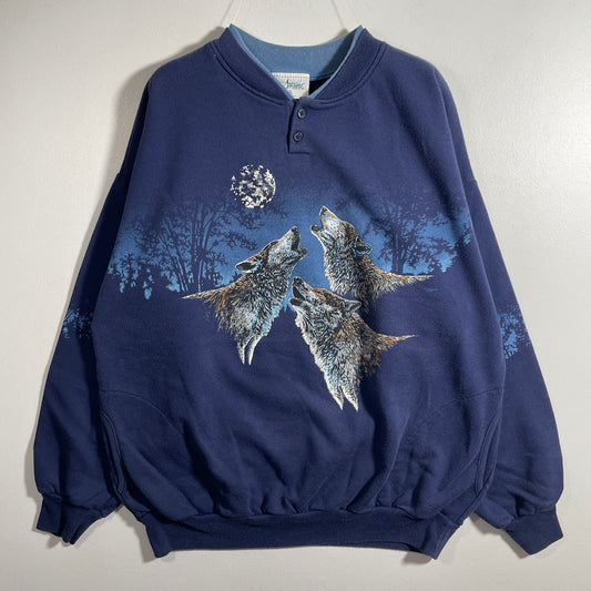 (XL) 90's WOLVES Vintage Animal Sweatshirt / A1267S