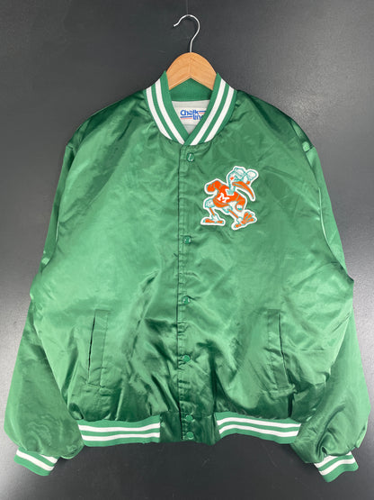 90's MIAMI HURRICANES Made in USA Size XL Vintage College Nylon Jacket / F5368N