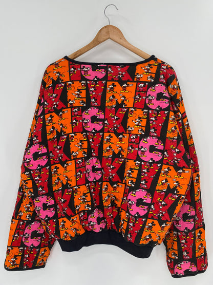 80's MICKEY MINNIE Padded Size No tag (Approx.XL) Reversible Vintage Sweat-Shirt / F5846S