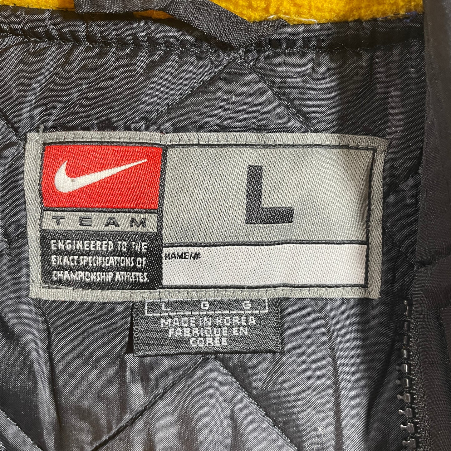 (L) 00' NIKE x PITTSBURGH STEELERS Vintage NFL Padded Nylon Jacket / A1361N