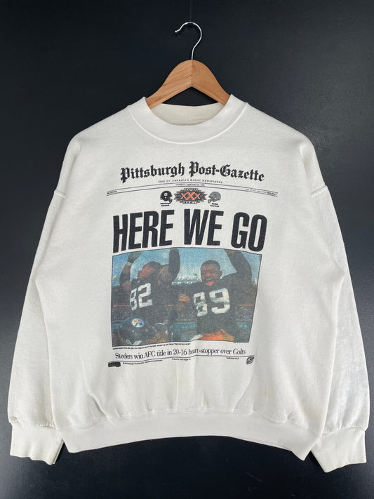 1996 SUPER BOWL Size L Vintage NFL Sweat-Shirt / F8138S