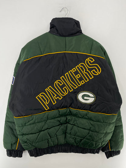 .90's PRO PLAYER  x GREEN BAY PACKERS Size M Vintage NFL Padded Jacket / F8801N