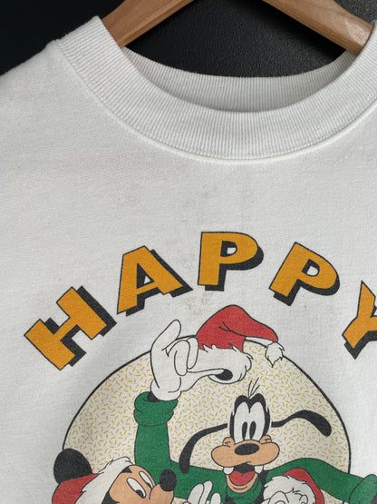 90's DISNEY MICKEY AND FRIENDS CHRISTMAS Made in USA Size L Vintage Sweat-shirt / G5196S