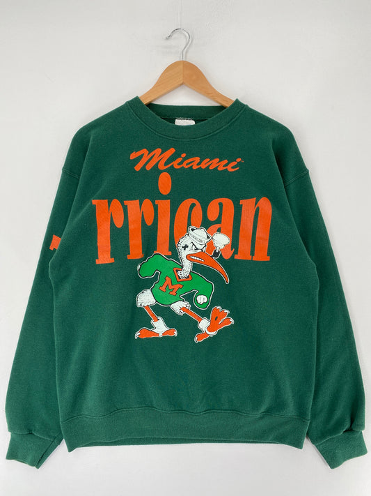 90's MIAMI HURRICANES Made in USA Size L NFLCollege Sweat-Shirt / F1166S