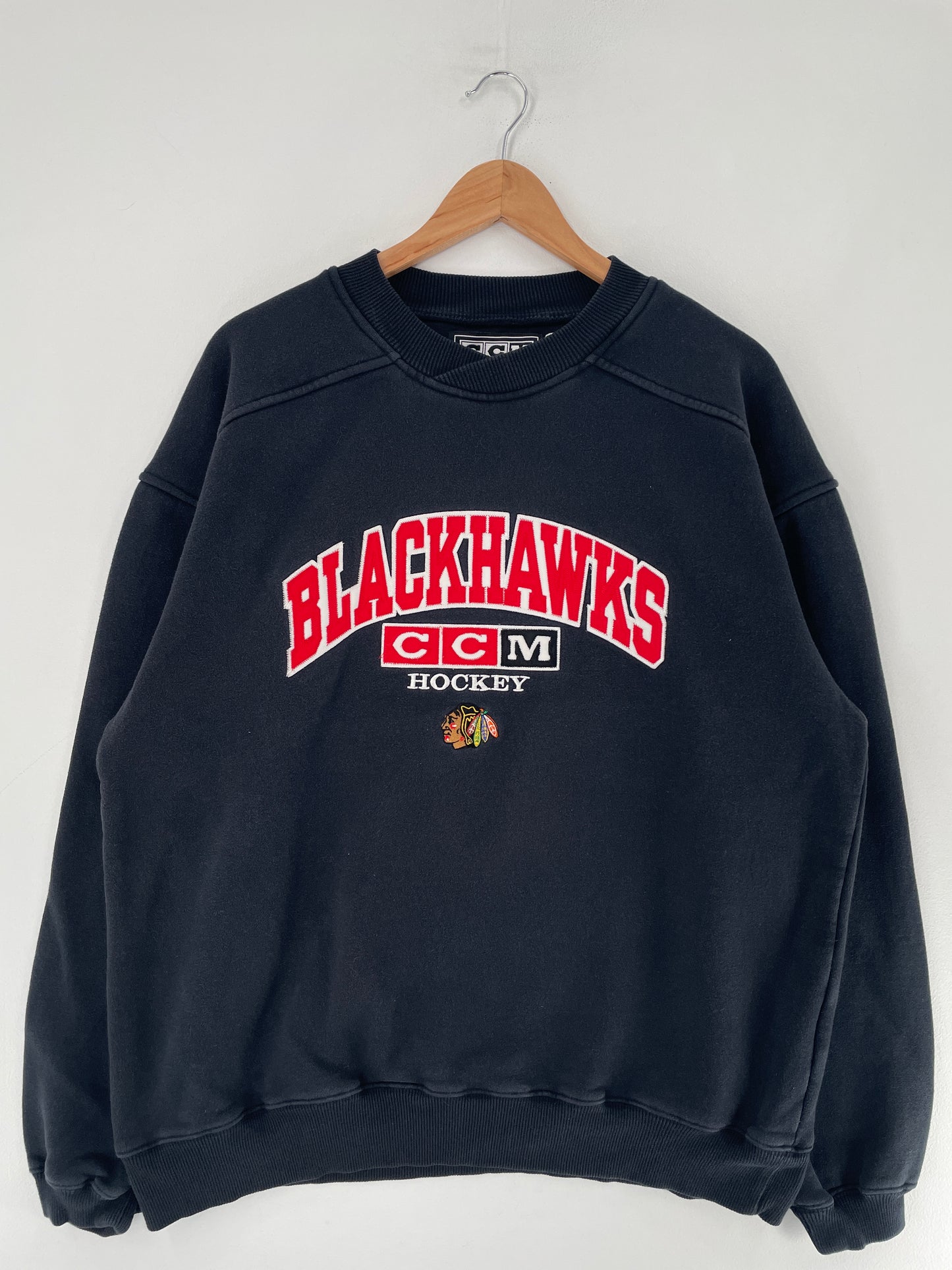 Vintage BLACKHAWKS Size L NHL Sweat-Shirt / F4357S