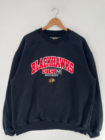 Vintage BLACKHAWKS Size L NHL Sweat-Shirt / F4357S